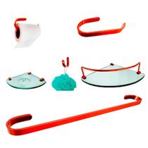 Kit Para Banheiro Bronze Vidro Modelado Verde Kit Para Banheiro Bronze Vidro Modelado Verde