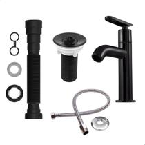 Kit para Banheiro c/ Torneira, Válvula, Sifão, Engate Preto