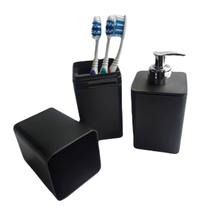 Kit Para Banheiro Com 2 Peças Smile Preto Kit Para Banheiro Com 2 Peças Smile Preto
