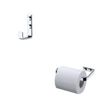 Kit Para Banheiro Com Gancho Toalha + Porta Papel Higiênico