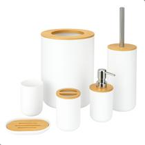 Kit Para Banheiro Completo Conjunto de Acessorios Lixeira Escova Kit Para Banheiro Completo Conjunto de Acessorios Lixeira Escova