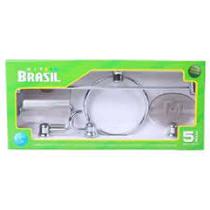 Kit para banheiro cromado brasil - 5 pecas