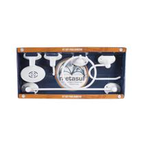 Kit para Banheiro de Plástico 5 Peças Soft Branco - Metasul