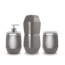 Kit Para Banheiro Diamante - Porta Escovas, Sabonete Liquido e Cotonete Kit Para Banheiro Diamante - Porta Escovas, Sabonete Liquido e Cotonete