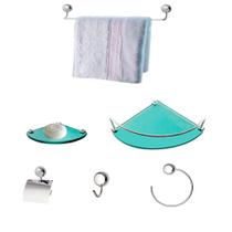 Kit Para Banheiro Egito Premium Vidro Modelado Verde - Uni Vendas
