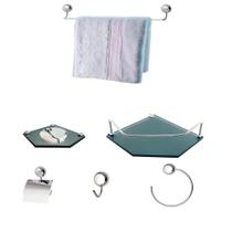 Kit Para Banheiro Egito Premium Vidro Sextavado Fumê Kit Para Banheiro Egito Premium Vidro Sextavado Fumê