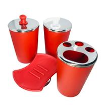 Kit Para Banheiro Inox Com 4 Peças Lavabo Luxo Acessórios Kit Para Banheiro Inox Com 4 Peças Lavabo Luxo Acessórios