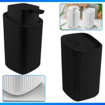 Kit Para Banheiro Jogo Dispenser Sabonete Liquido Porta Algodão Lavabo