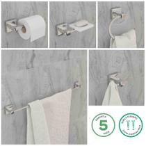 Kit para Banheiro Kromus com 5 Peças Cromado