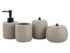 Kit Para Banheiro Lavabo Bancada Completo Em Cerâmica Luxo 4 Pçs