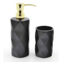 Kit Para Banheiro Lavabo Preto ou Branco Casamento 2 Peças