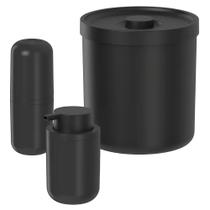 Kit Para Banheiro Lixeira 6L + Porta Sabonete 300ml + Porta Escova KTE147 - Ou