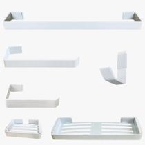 Kit Para Banheiro Luxo Quasar Gelo 6 Peças Kit Para Banheiro Luxo Quasar Gelo 6 Peças