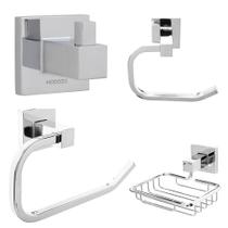 Kit Para Banheiro Modaza Nobile, Cromado - 4 Peças Kit Para Banheiro Modaza Nobile, Cromado - 4 Peças