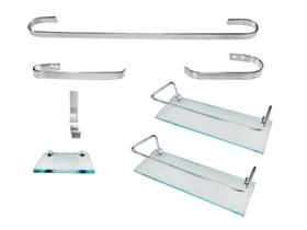 Kit para Banheiro Ônix Leve 01 Reto (7 Peças)