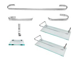 Kit para Banheiro Ônix Leve 01 Reto (7 Peças)