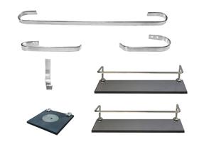 Kit para Banheiro Ônix Leve 01 Reto (7 Peças) Kit para Banheiro Ônix Leve 01 Reto (7 Peças)