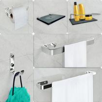 Kit Para Banheiro Perfect 6 Peças Fumê Kit Para Banheiro Perfect 6 Peças Fumê