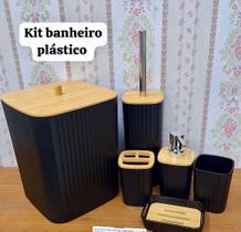 KIT Para Banheiro Preto 6 Peças