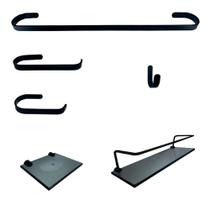 Kit para banheiro Tendência Preto 6 peças fumê