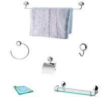 Kit Para Banheiro Topázio 1 Incolor (6 Peças) Kit Para Banheiro Topázio 1 Incolor (6 Peças)