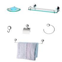 Kit Para Banheiro Topázio 16 'vidro Incolor' (6 Peças)