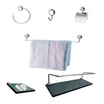 Kit Para Banheiro Topázio Premium Vidro Fumê Kit Para Banheiro Topázio Premium Vidro Fumê