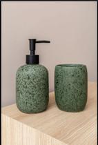 Kit Para Banheiro Verde Musgo de Cerâmica Kit Para Banheiro Verde Musgo de Cerâmica
