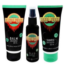 Kit Para Barba Com Óleo, Shampoo e Balm - Barba Rubra Kit Para Barba Com Óleo, Shampoo e Balm - Barba Rubra