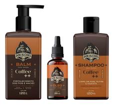 Kit Para Barba Shampoo + Balm + Óleo Don Alcides Coffee Café