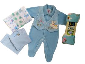Kit para Bebê Azul da Faby Baby - Tamanho P