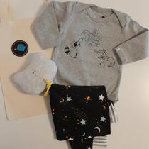 Kit para bebê body raposa e guaxinim e naninha fofinha