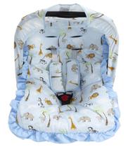 Kit Para Bebê Conforto 04 Pçs TR - Safari Azul Kit Para Bebê Conforto 04 Pçs TR - Safari Azul