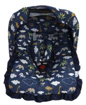 Kit Para Bebê Conforto 04 Pçs TR - Safari Marinho Kit Para Bebê Conforto 04 Pçs TR - Safari Marinho