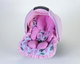 Kit Para Bebê conforto Completo Nuvem Rosa