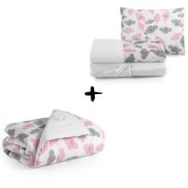 Kit para bebê Edredom + Jogo de Lençol Mini Cama Moderno