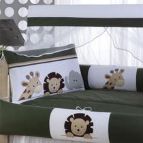 Kit para berço americano savana com 9 peças em tecido de algodão duas laterais Kit para berço americano savana com 9 peças em tecido de algodão duas laterais