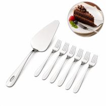 Kit para Bolo Inox 7 Peças Class Home com Espátula e Garfos Kit para Bolo Inox 7 Peças Class Home com Espátula e Garfos