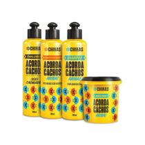 Kit Para Cabelos Cacheados Acorda Cachos Chikas Completo