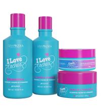 Kit para cabelos crespos e cacheados i love cachos grankera 4 itens