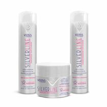 Kit Para Cabelos Loiros Silver Line Shampoo Condicionador e Máscara Vloss Cosméticos Kit Para Cabelos Loiros Silver Line Shampoo Condicionador e Máscara Vloss Cosméticos
