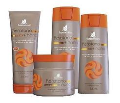 Kit para Cabelos Secos e Ressecados BARROMINAS Keratano + Nano Shampoo + Condicionador + Creme para Pentear + Máscara 500g