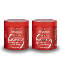 Kit Para Cabelos Vermelhos Matizador Marsala Maycrene - Shampoo - Condicionador - Máscara- Vermelhos