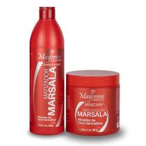Kit Para Cabelos Vermelhos Matizador Marsala Maycrene - Shampoo - Condicionador - Máscara- Vermelhos