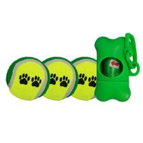 Kit Para Cachorro Com Cata Caca E 3 Mordedores Bola De Tenis