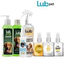 Kit Para Cachorros Shampoo + Shampoo a Seco + Leave In + Limpa Orelha + 3 Perfumes Lub Pet
