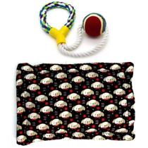 Kit Para Cães E Gatos - 1 Colchonete Gg E 1 Puxador De Corda