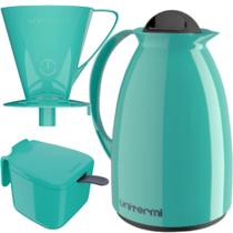 Kit Para Café Garrafa Térmica+Açucareiro+Suporte Porta Filtro Unitermi Chá Agua Café Cantinho Café