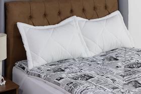 Kit para cama casal padrão 5 peças com Travesseiros Fronha e Pillow Top 100% Algodão