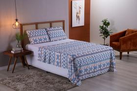 Kit Para Cama Casal Padrão Com Lençol Elástico e Lençol de Cobrir Com 2 Fronhas Tecido 400 Fios